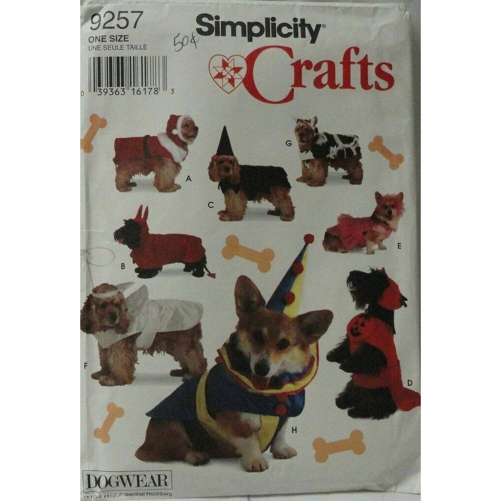 Simplicity 9257 Dog Costume Sewing Pattern